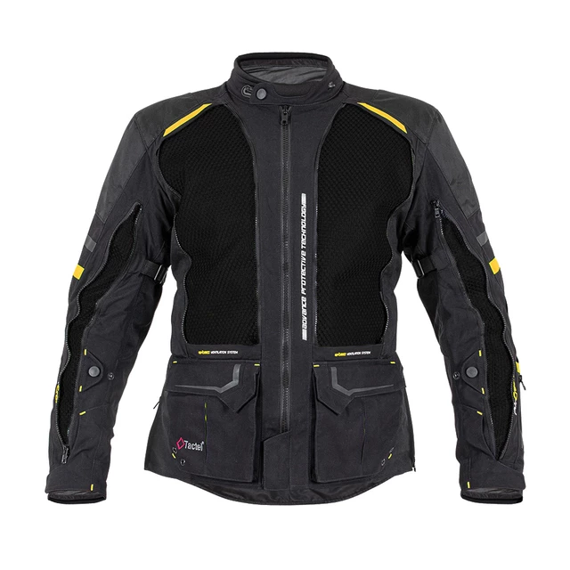 Moto bunda W-TEC Aircross - čierno-zlatá