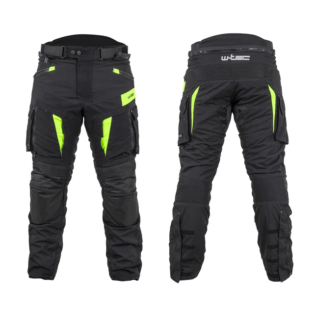Moto nohavice W-TEC Aircross - čierna-fluo žltá - čierna-fluo žltá