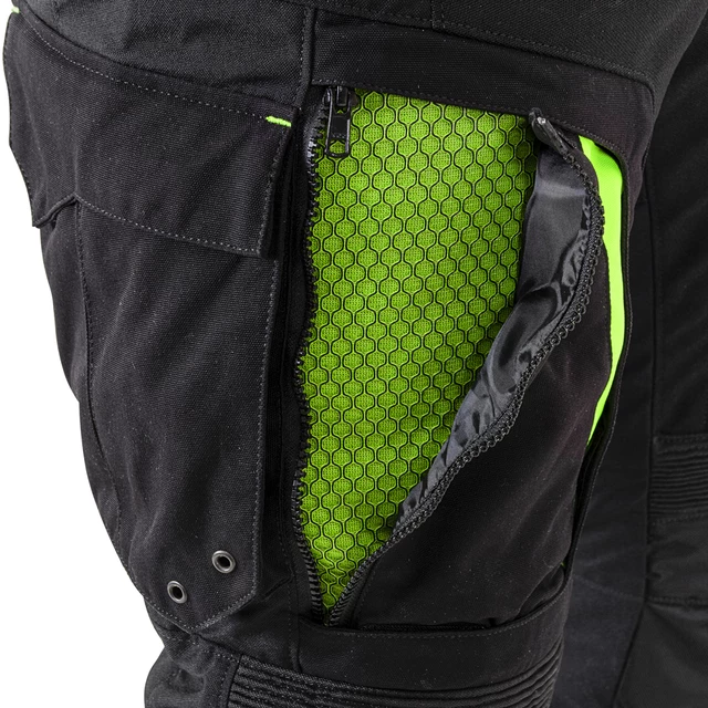 Moto nohavice W-TEC Aircross - čierna-fluo žltá