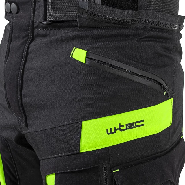 Moto nohavice W-TEC Aircross - čierna-fluo žltá