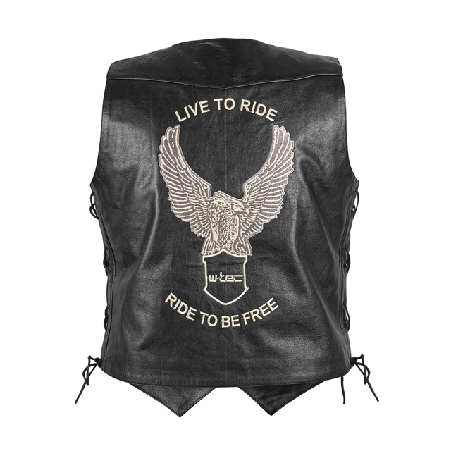 Kožená moto vesta W-TEC Rockridge - Black