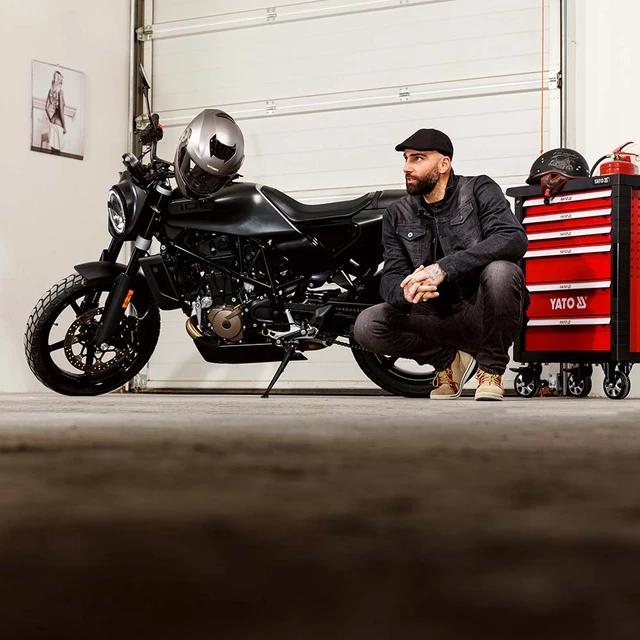 Moto topánky W-TEC SmokinJoe - 2.akosť - béžová s červeným pruhom