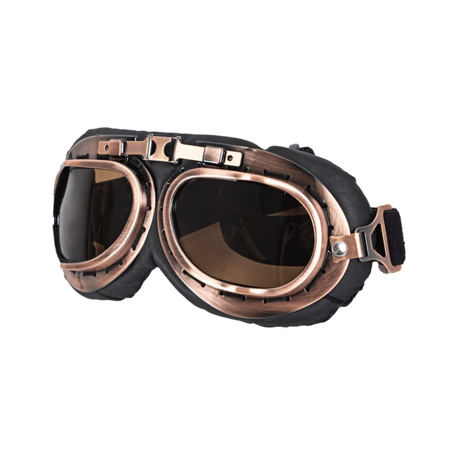 Moto prilba W-TEC Angeric Gloss Black s okuliarmi Steamrust - Gloss Black