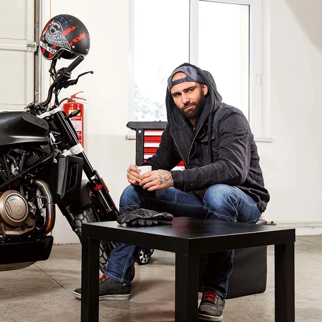 Pánske moto jeansy W-TEC Oliver - čierna