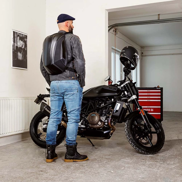 Pánske moto jeansy W-TEC Grandus EVO - 2. akosť - modrá