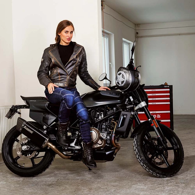 Dámska kožená moto bunda W-TEC Black Heart Lizza - 2.akosť - vintage hnedá