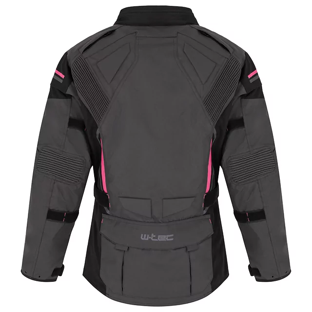 Dámska moto bunda W-TEC Barbata - čierno-šedo-ružová