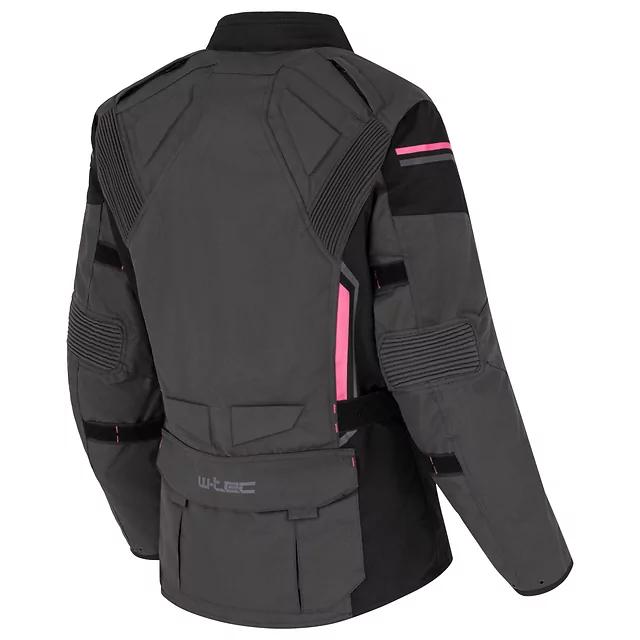 Dámska moto bunda W-TEC Barbata - čierno-šedo-ružová