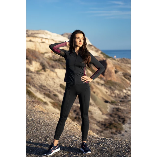 Dámska športová mikina BAS BLACK Inspire Blouse - čierno-ružová
