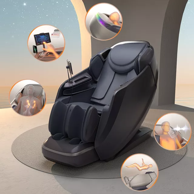 4D masážne kreslo inSPORTline Balsadena - čierna - čierna