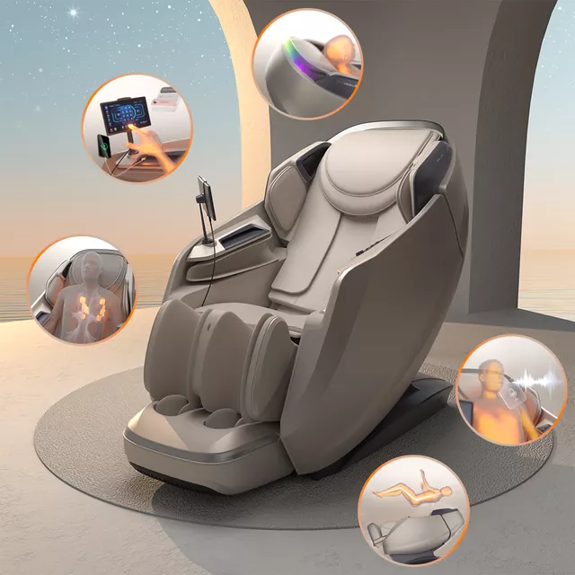 4D masážne kreslo inSPORTline Balsadena - čierna - béžová