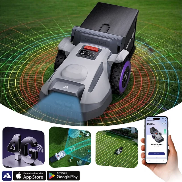 Bezdrôtová robotická kosačka Anthbot N8 (1500 m²) so zberačom lístia
