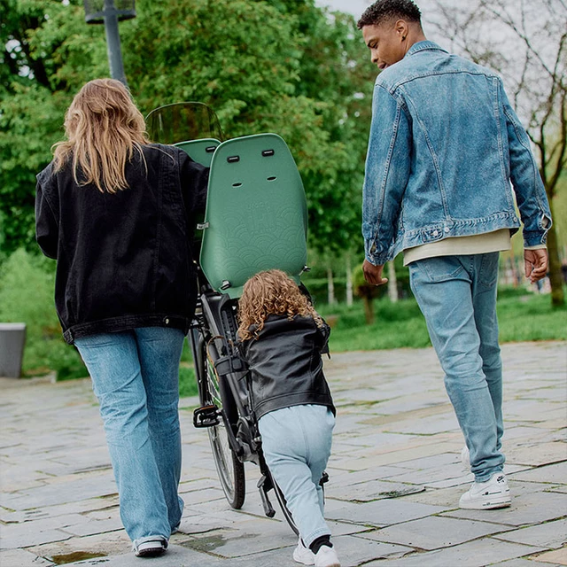 Zadná sedačka na bicykel s adaptérom a nosičom na sedlovku Urban Iki - Sakura ružová/Shinju biela