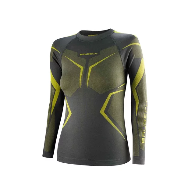 Dámske funkčné tričko Brubeck Dry s dlhým rukávom LS1736W - Grey/Lime
