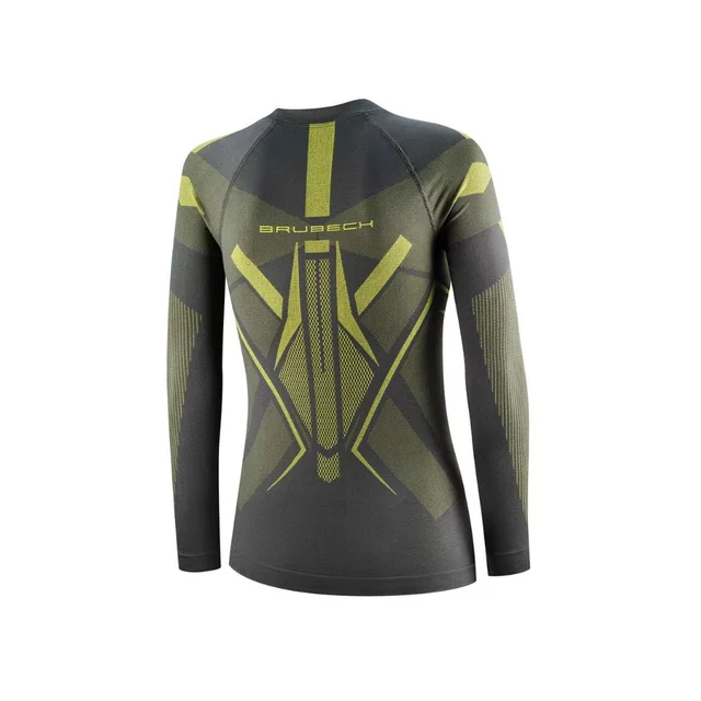 Dámske funkčné tričko Brubeck Dry s dlhým rukávom LS1736W - Grey/Lime