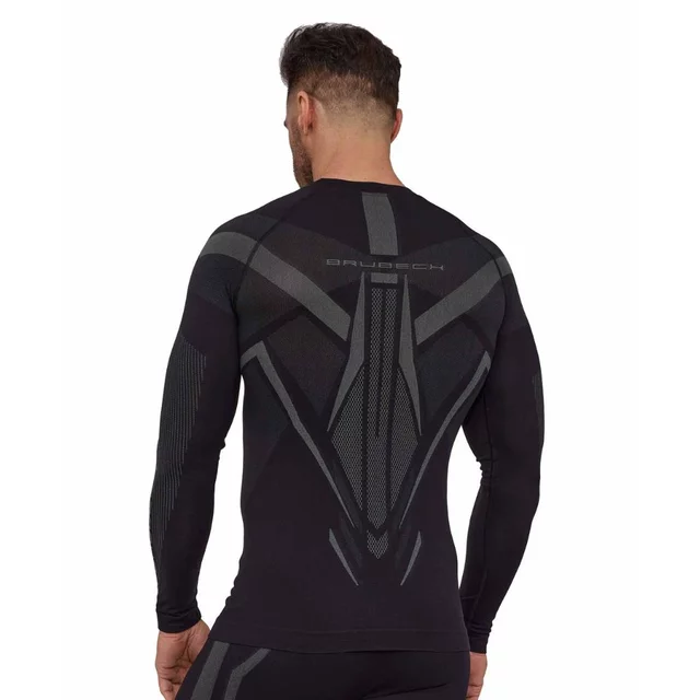 Pánske funkčné tričko Brubeck Dry s dlhým rukávom LS1743M - Black/Graphite