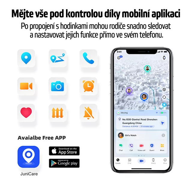 Detské inteligentné hodinky inSPORTline Cubbio - čierna