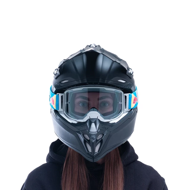 Motokrosové okuliare RedBull Spect Strive Panovision, svetlo šedé matné, plexi dymové