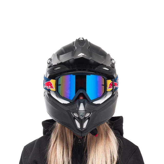 Motokrosové okuliare RedBull Spect Whip, modré matné, plexi modré zrkadlové