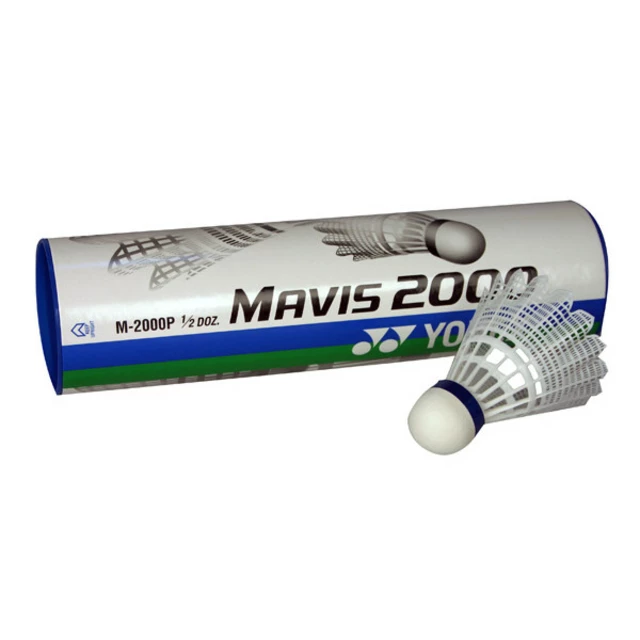 Plastové košíky Yonex Mavis 2000 6ks - biely košík - modrý pruh