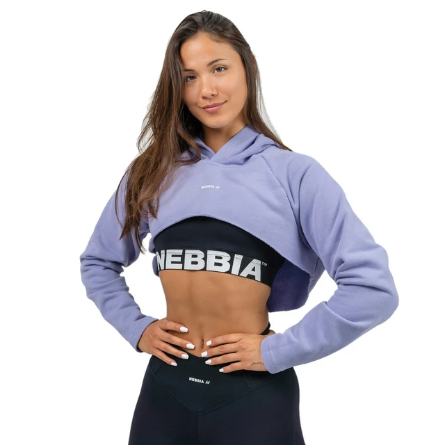 Crop mikina s kapucňou Nebbia GYM TIME 259 - light purple - light purple