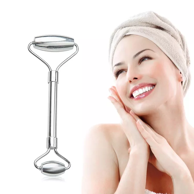 Masážna kovová súprava Face roller a Gua Sha inSPORTline Comesta Set