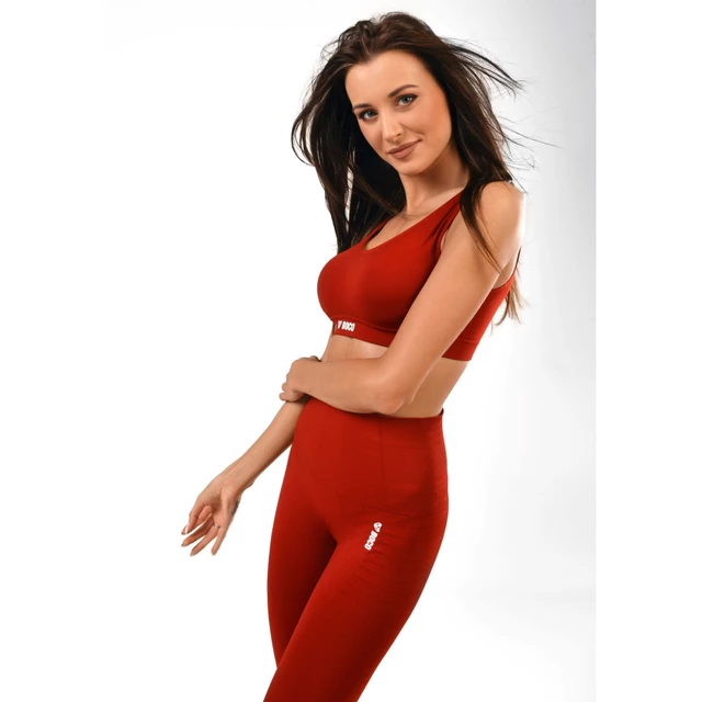 Dámske legíny Boco Wear Red Plain Push Up - červená