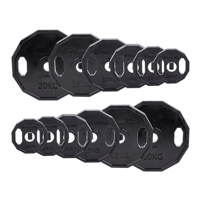 Pogumované olympijské kotúče inSPORTline Ruberton 50 mm 1,25-25 kg