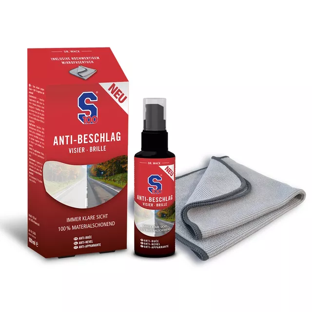 Prípravok proti zahmlievaniu S100 Anti-Fog 100 ml vrátane utierky z mikrovlákna