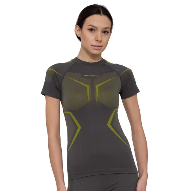 Dámske funkčné tričko Brubeck Dry s krátkym rukávom SS1465W - Grey/Lime