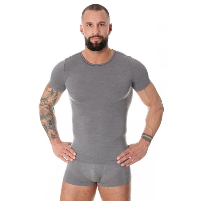 Pánske tričko Brubeck - krátky rukáv - Dark Grey - Dark Grey