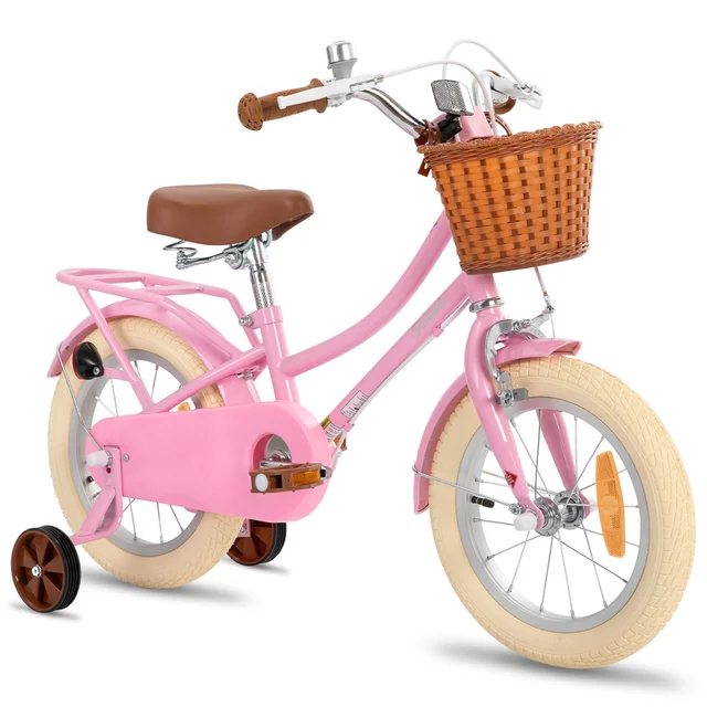 Detský bicykel Joystar Stitch 14" s košíkom a kolieskami • 92-120 cm
