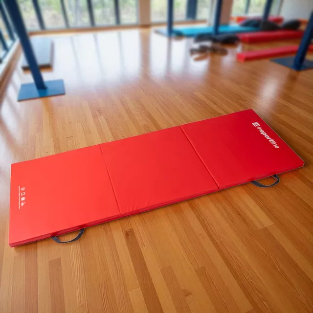 Skladacia gymnastická žinenka inSPORTline Trifold 180x60x3 cm - hnedá