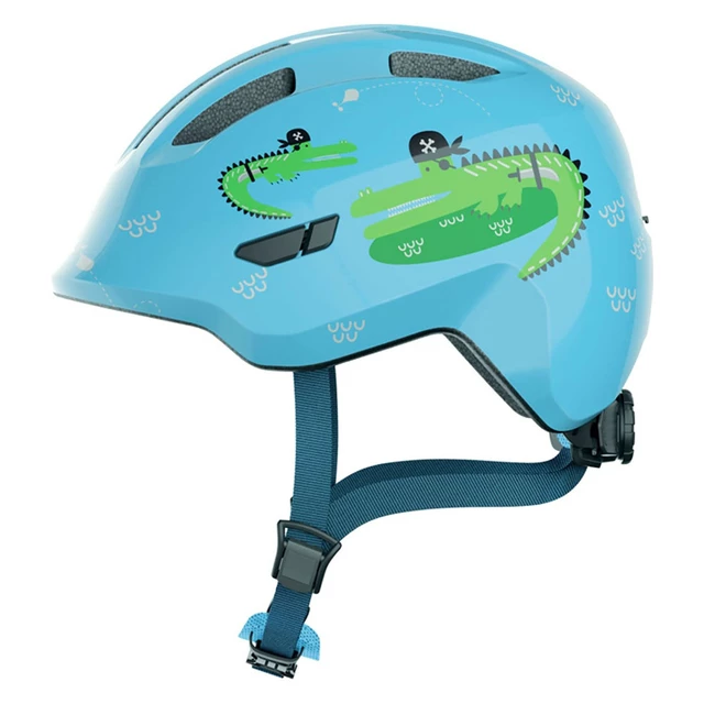 Detská cyklo prilba Abus Smiley 3.0 - Purple Star - Blue Croco