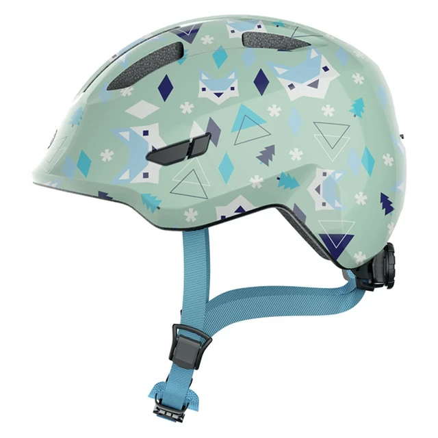 Detská cyklo prilba Abus Smiley 3.0 - Purple Star - Green Nordic