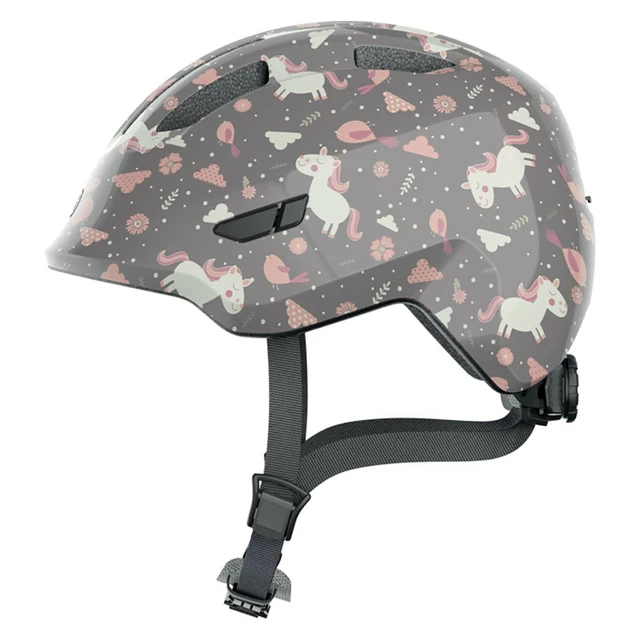 Detská cyklo prilba Abus Smiley 3.0 - Purple Star - Grey Horse