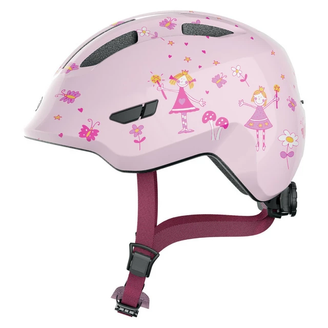 Detská cyklo prilba Abus Smiley 3.0 - Purple Star - Rose Princess
