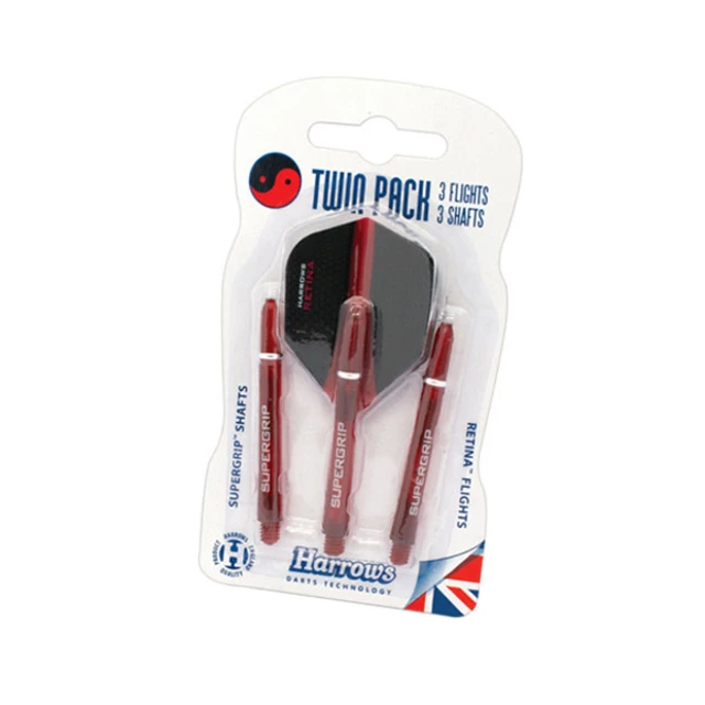 Násadky a letky Harrows Twin Pack Medium - Red - Red