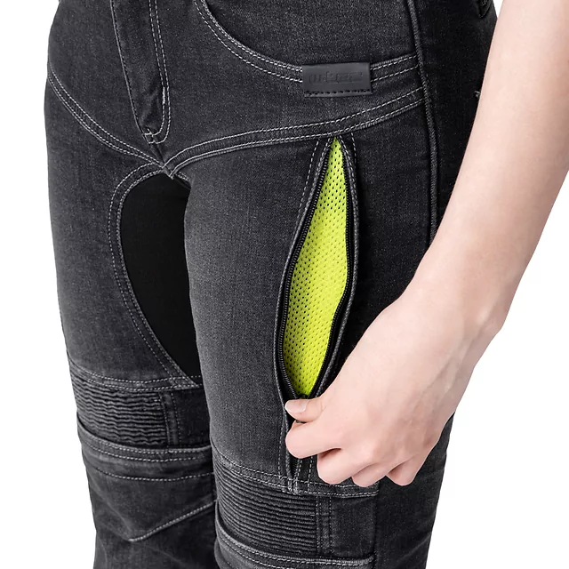 Dámske moto jeansy W-TEC Biterilla Eva Lady - čierna