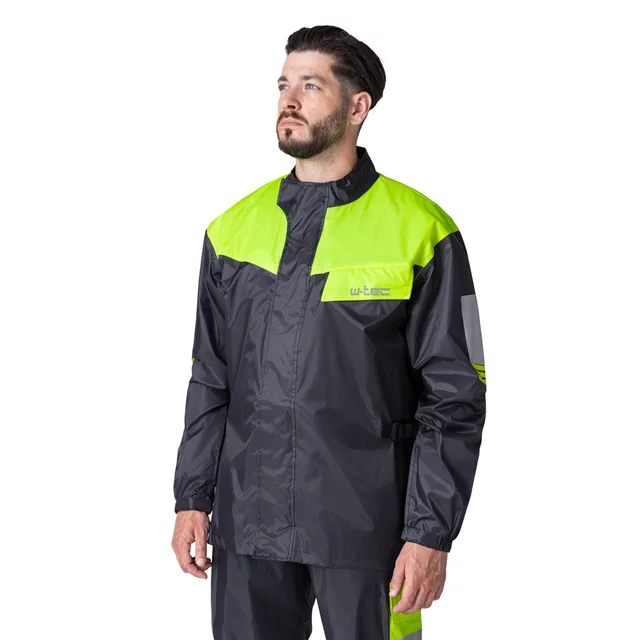 Moto pláštenka W-TEC Igava - čierna-fluo zelená