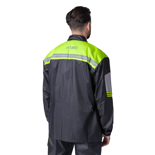 Moto pláštenka W-TEC Igava - čierna-fluo zelená