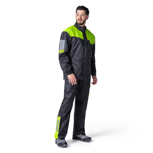 Moto pláštenka W-TEC Igava - čierna-fluo zelená