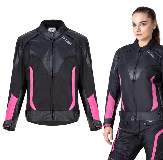 Dámska moto bunda W-TEC Durmana - čierno-ružová - čierno-ružová