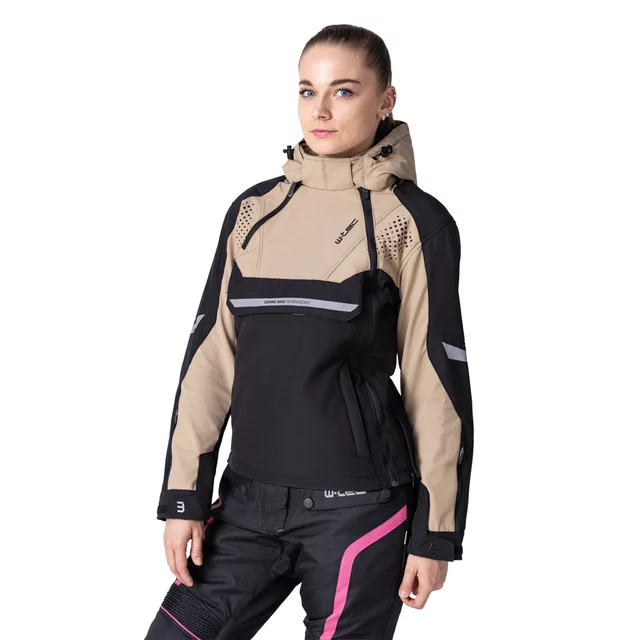 Dámska softshellová moto bunda W-TEC Annorack Lady - čierno-piesková - čierno-piesková