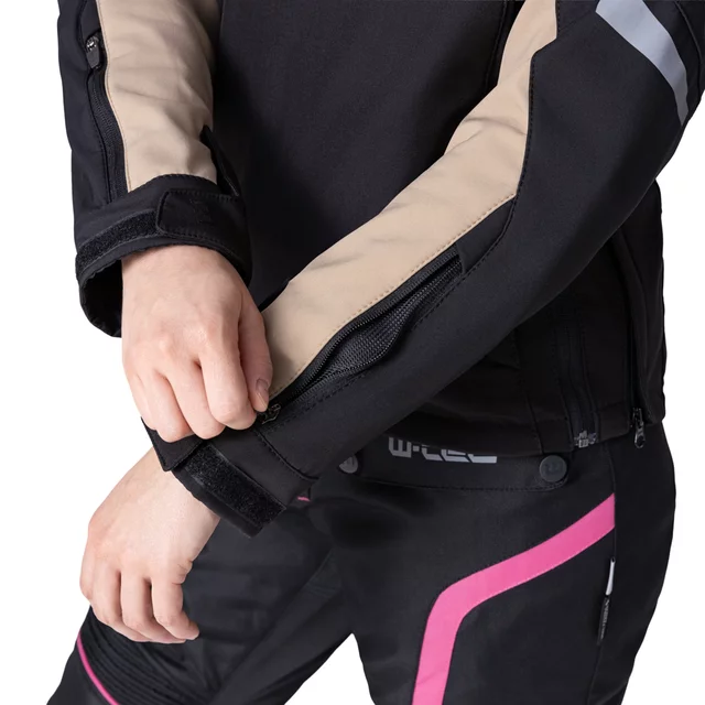 Dámska softshellová moto bunda W-TEC Annorack Lady - čierno-piesková