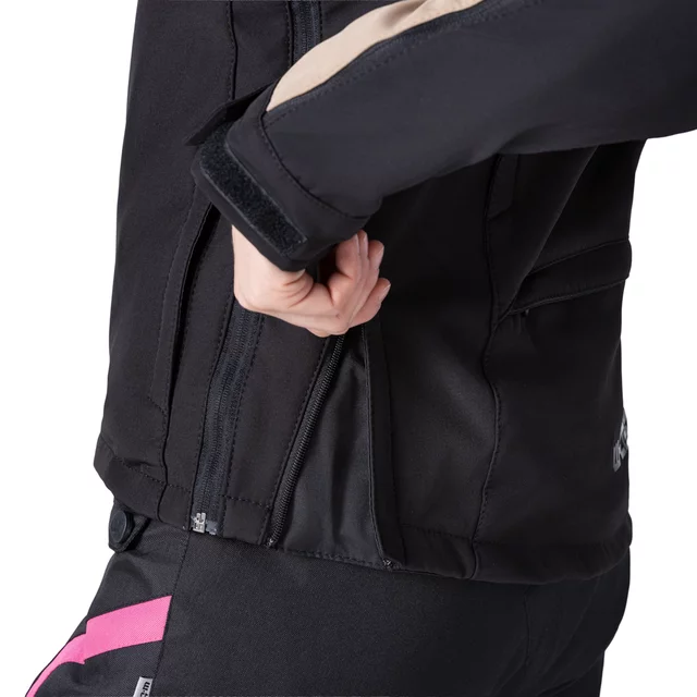 Dámska softshellová moto bunda W-TEC Annorack Lady - čierno-piesková