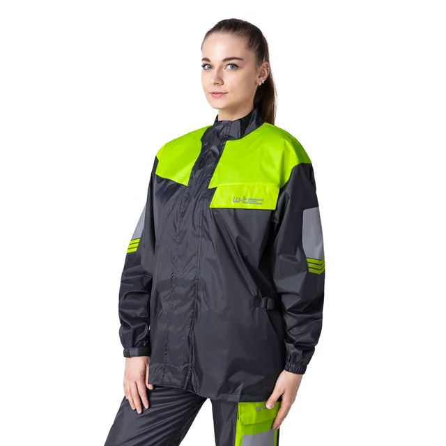 Moto pláštenka W-TEC Igava - čierna-fluo zelená