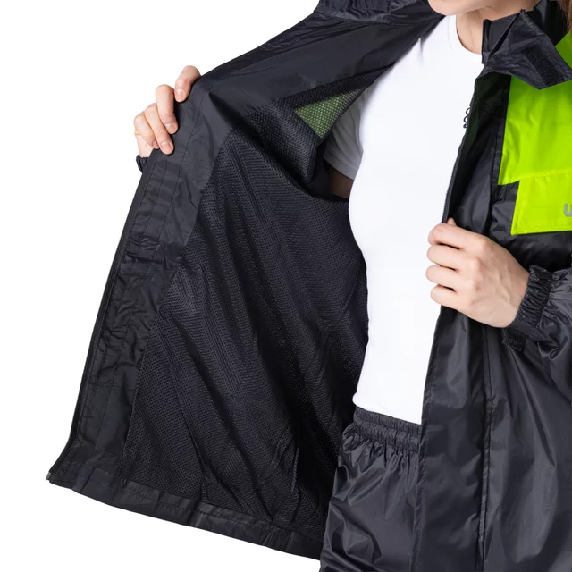Moto pláštenka W-TEC Igava - čierna-fluo zelená
