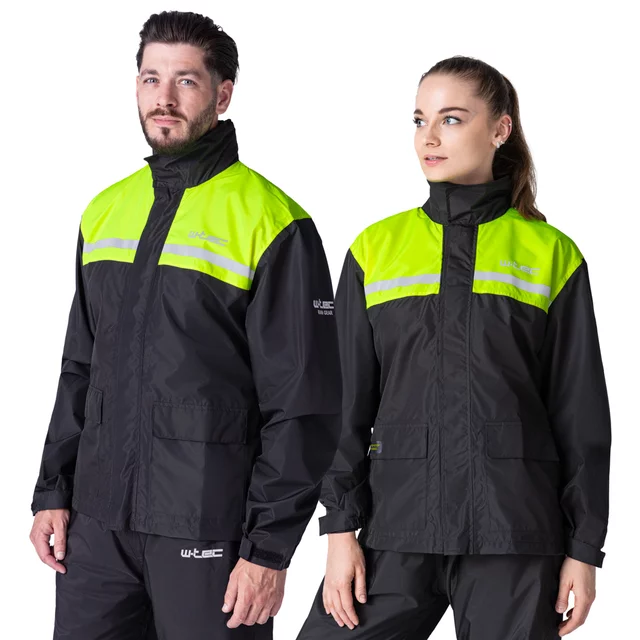 Moto pláštenka W-TEC Rinstop - čierna-fluo - čierna-fluo