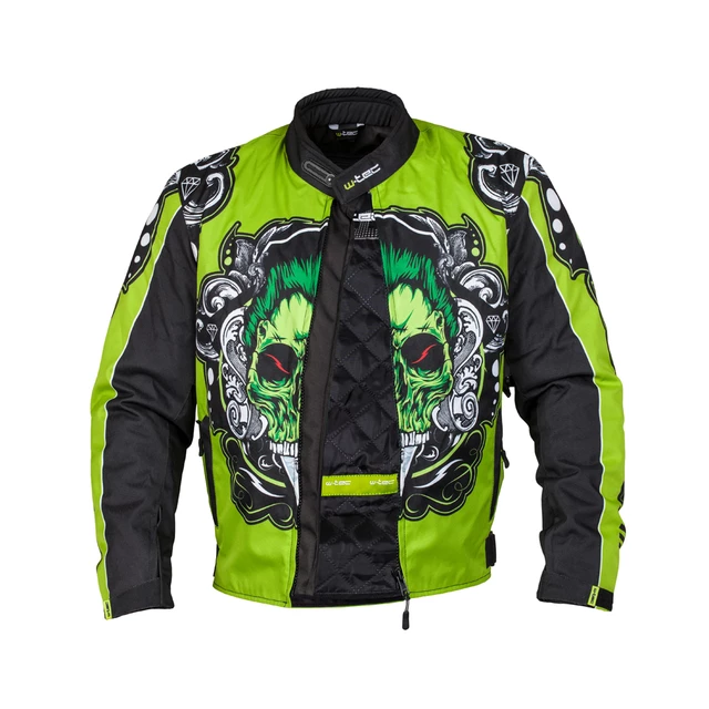 Moto bunda W-TEC Daemon - zelená s potlačou